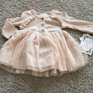 New! Nordstrom Iris & Ivy Blush Tulle Dress with Button Detail